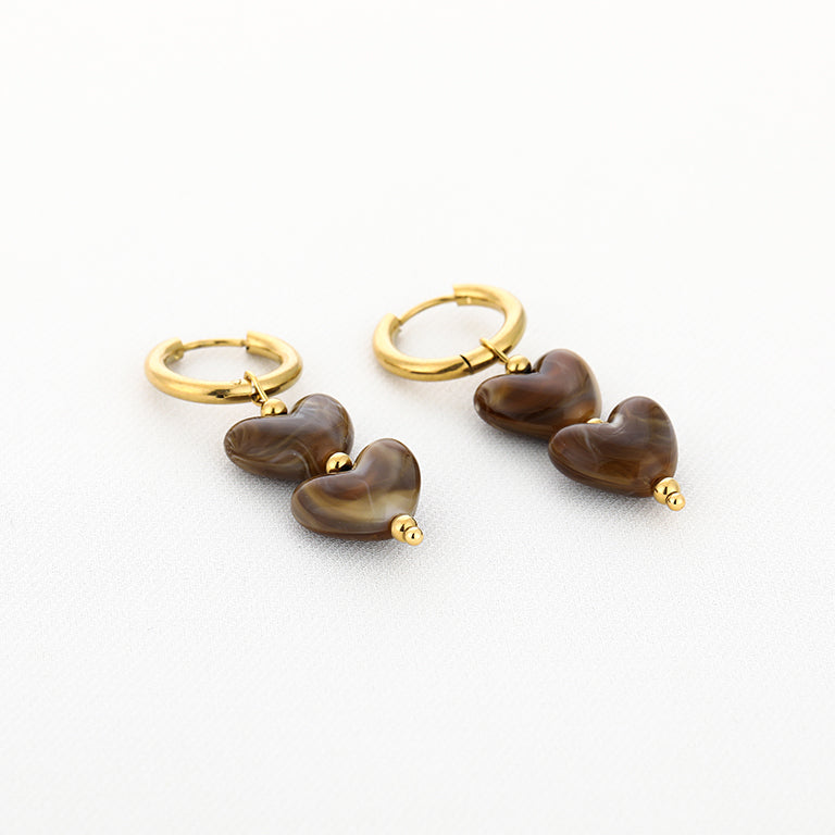 Chocolate Hart Oorbellen
