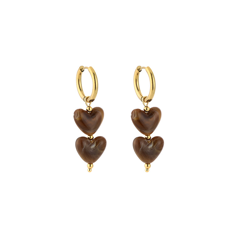 Chocolate Hart Oorbellen